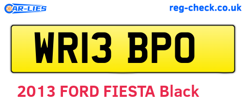 WR13BPO are the vehicle registration plates.