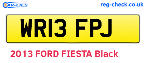 WR13FPJ are the vehicle registration plates.