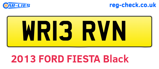 WR13RVN are the vehicle registration plates.