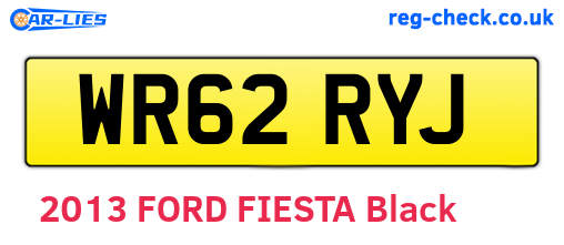 WR62RYJ are the vehicle registration plates.