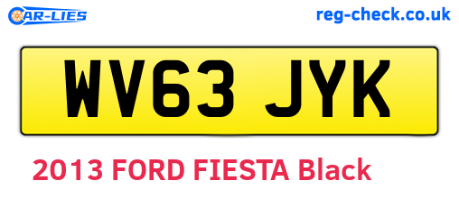 WV63JYK are the vehicle registration plates.