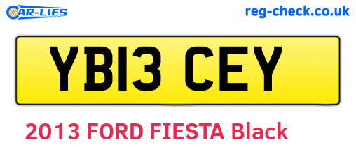 YB13CEY are the vehicle registration plates.