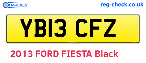 YB13CFZ are the vehicle registration plates.