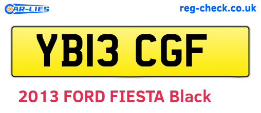 YB13CGF are the vehicle registration plates.