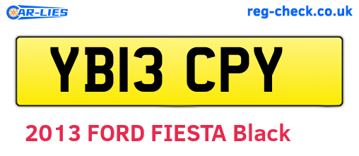 YB13CPY are the vehicle registration plates.