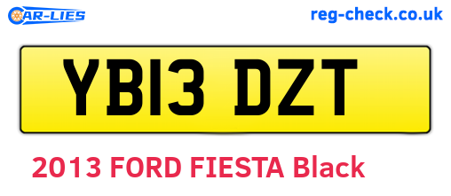 YB13DZT are the vehicle registration plates.