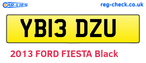 YB13DZU are the vehicle registration plates.