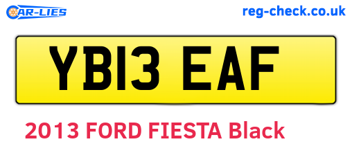YB13EAF are the vehicle registration plates.