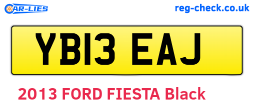 YB13EAJ are the vehicle registration plates.