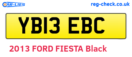 YB13EBC are the vehicle registration plates.