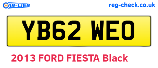 YB62WEO are the vehicle registration plates.