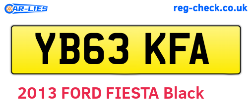 YB63KFA are the vehicle registration plates.