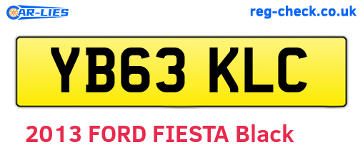 YB63KLC are the vehicle registration plates.
