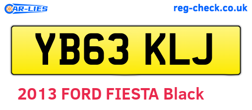 YB63KLJ are the vehicle registration plates.