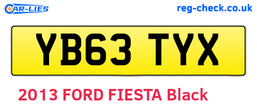 YB63TYX are the vehicle registration plates.