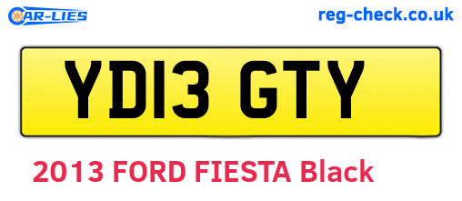 YD13GTY are the vehicle registration plates.