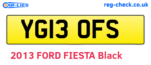 YG13OFS are the vehicle registration plates.