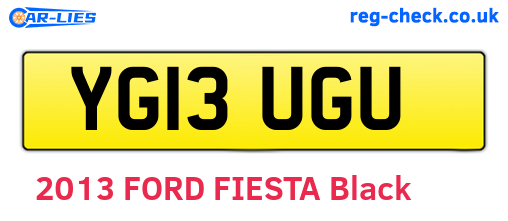 YG13UGU are the vehicle registration plates.
