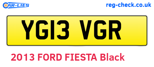 YG13VGR are the vehicle registration plates.