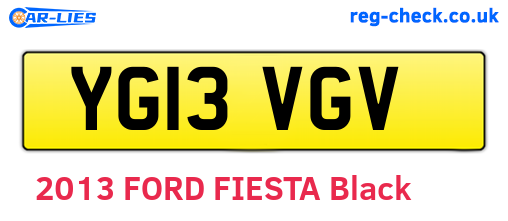 YG13VGV are the vehicle registration plates.