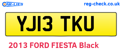 YJ13TKU are the vehicle registration plates.