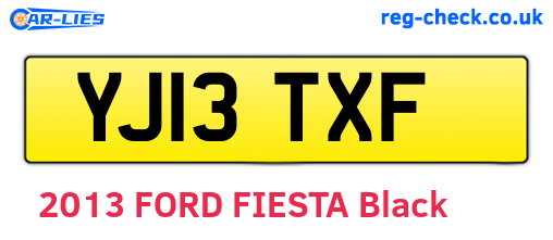 YJ13TXF are the vehicle registration plates.