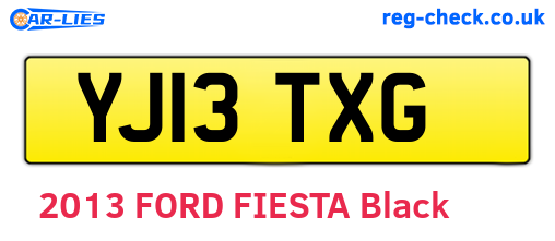 YJ13TXG are the vehicle registration plates.