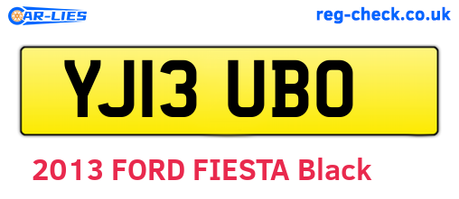 YJ13UBO are the vehicle registration plates.