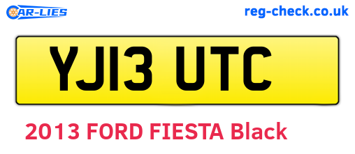 YJ13UTC are the vehicle registration plates.