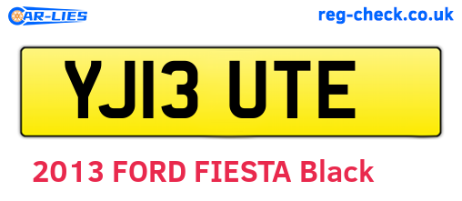 YJ13UTE are the vehicle registration plates.