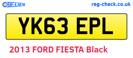 YK63EPL are the vehicle registration plates.