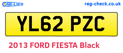 YL62PZC are the vehicle registration plates.