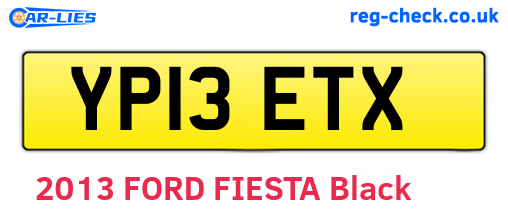 YP13ETX are the vehicle registration plates.
