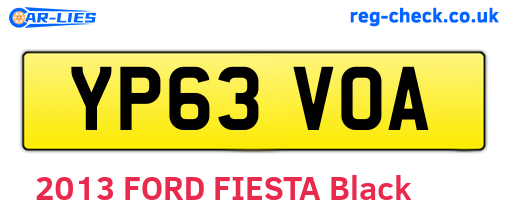 YP63VOA are the vehicle registration plates.