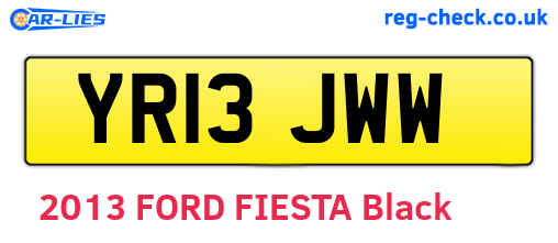 YR13JWW are the vehicle registration plates.