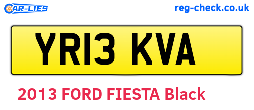 YR13KVA are the vehicle registration plates.