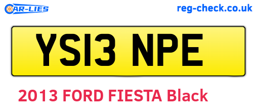 YS13NPE are the vehicle registration plates.