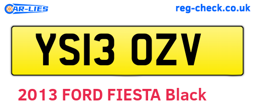 YS13OZV are the vehicle registration plates.