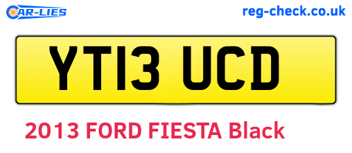YT13UCD are the vehicle registration plates.
