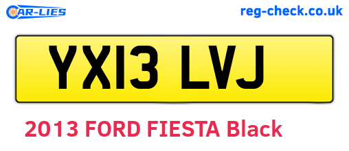 YX13LVJ are the vehicle registration plates.