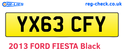 YX63CFY are the vehicle registration plates.