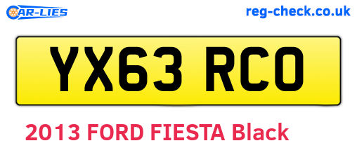YX63RCO are the vehicle registration plates.
