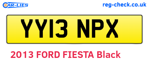 YY13NPX are the vehicle registration plates.