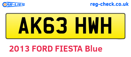 AK63HWH are the vehicle registration plates.