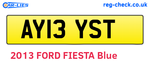 AY13YST are the vehicle registration plates.