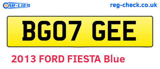 BG07GEE are the vehicle registration plates.