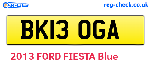BK13OGA are the vehicle registration plates.