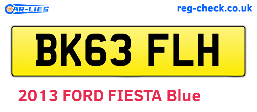 BK63FLH are the vehicle registration plates.