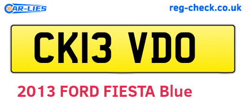 CK13VDO are the vehicle registration plates.
