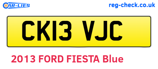CK13VJC are the vehicle registration plates.